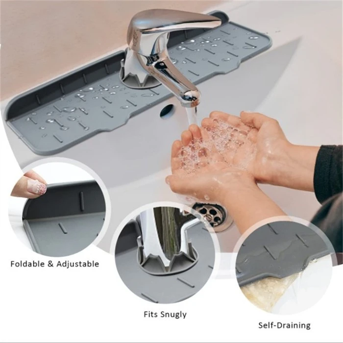 Silicone Draining Mat For Kitchen Sink Faucet